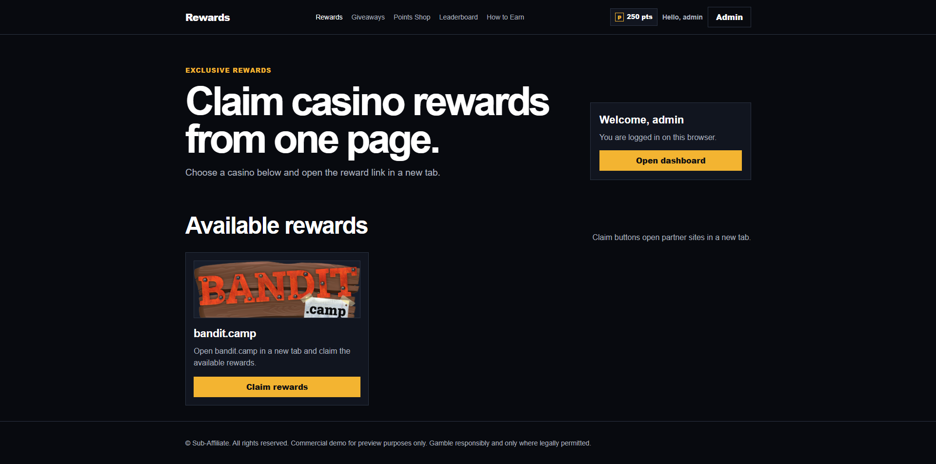 $50 rewards page preview